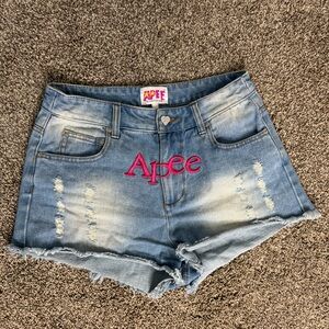 Aape by bape denim shorts